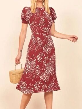 Reformation Lee Dress In Bryce Red